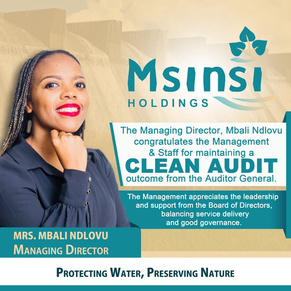 MsinsiResorts's tweet photo. Exciting news!

Msinsi has successfully received another clean audit, showcasing our commitment to excellence, transparency and striking a balance between good governance and service delivery! https://t.co/yvZDOMOOwR
