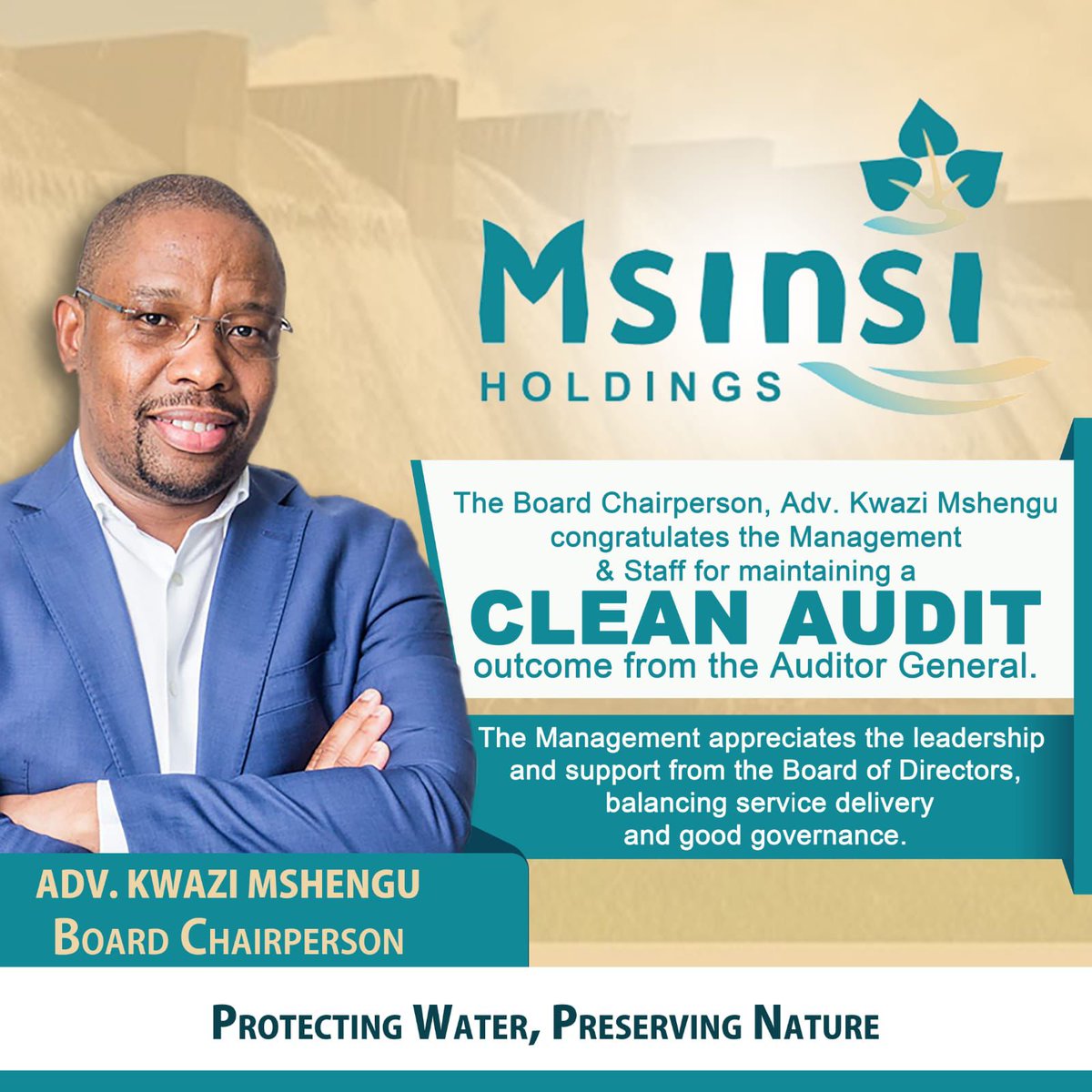 MsinsiResorts's tweet photo. Exciting news!

Msinsi has successfully received another clean audit, showcasing our commitment to excellence, transparency and striking a balance between good governance and service delivery! https://t.co/yvZDOMOOwR
