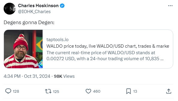 CryptoCappex's tweet image. Gavin should help degens on #Polkadot do their thing, just like his friend Charles did with the WALDO memecoin! 👀

wen #KeepFlapping?