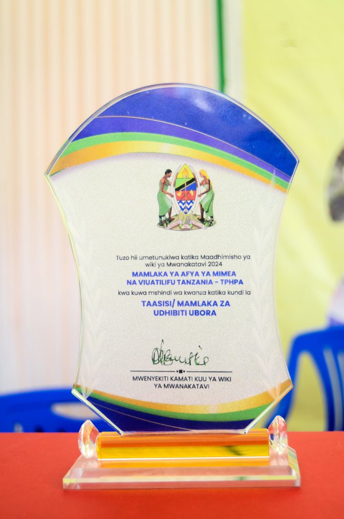 TPHPA_Official's tweet photo. TPHPA IMEFANIKIWA KUWA MSHINDI WA KWANZA NA KUSHINDA TUZO KATIKA KUNDI LA TAASISI/MAMLAKA ZA UDHIBITI UBORA KWENYE MAADHIMISHO YA MWANAKATAVI 2024 https://t.co/dncJarYnxe