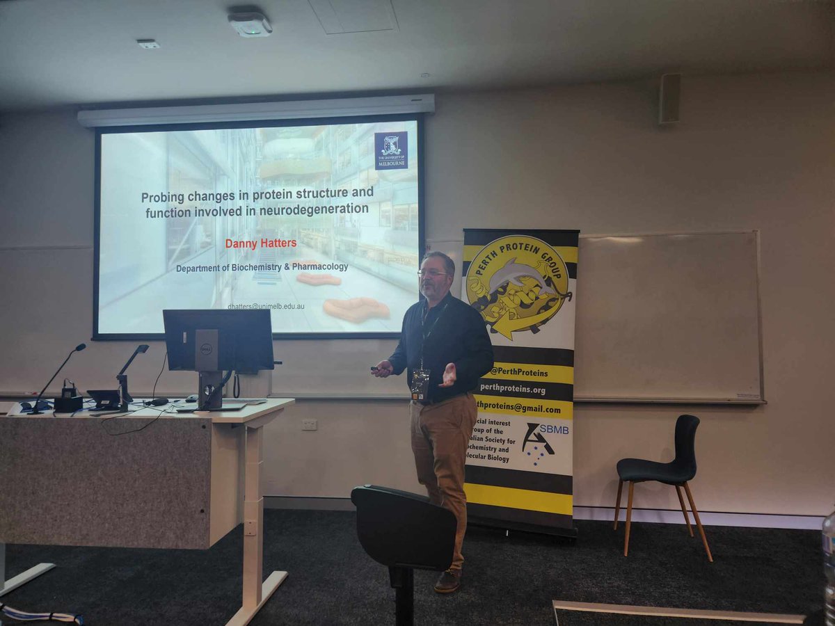 Our final talk, and plenary #2, for our #PPG2024, the fantastic Prof. Danny Hatters <a href="/UniMelb/">University of Melbourne</a> presenting advancements in understanding protein aggregation in neurodegeneration