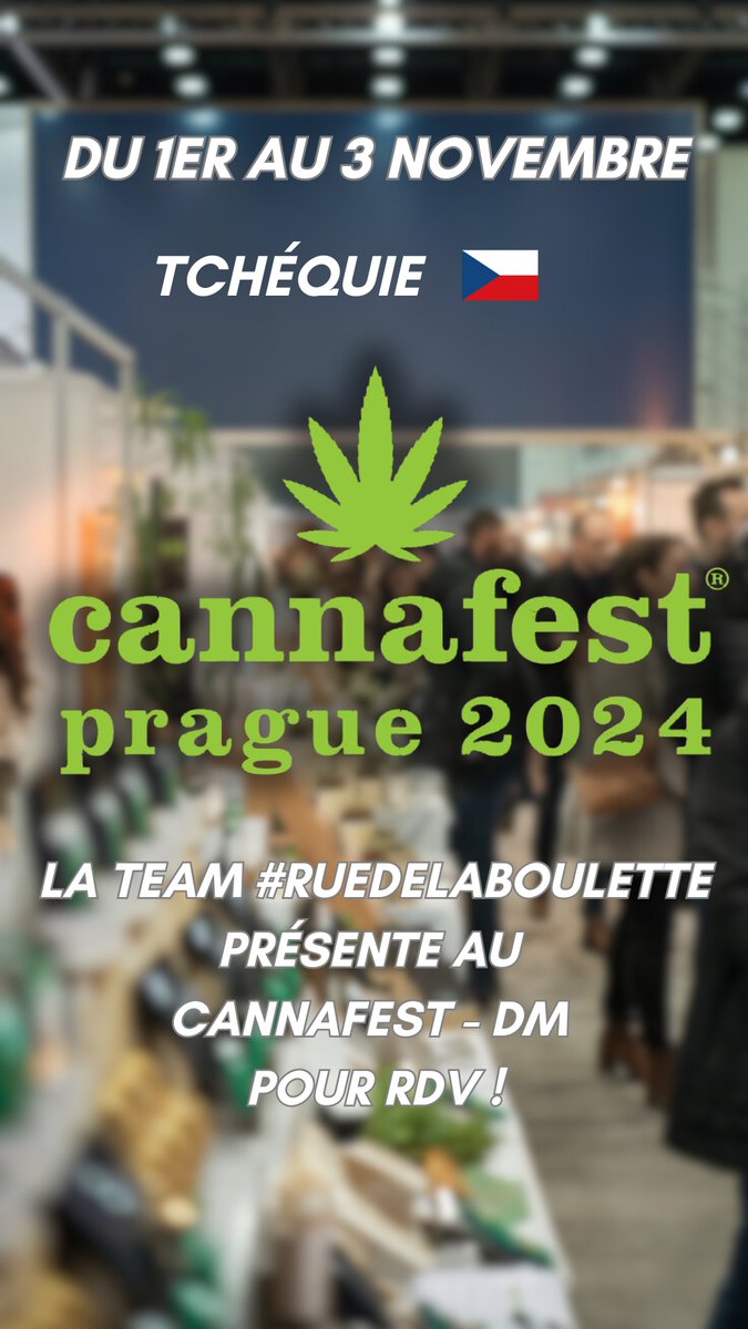 Ruedelaboulette's tweet photo. Rencontrez l’équipe Rue de la Boulette en Tchéquie à Prague du 1er au 3 au Cannafest 2024 ! Nous serons sur place pour échanger et vous parler des nouveautés à venir.

Sur place : Anthony, Filippo, Max et Cornelius retrouvez les vite sur Telegram!
https://t.co/MSOQLiNiom https://t.co/3ftqfcWx13