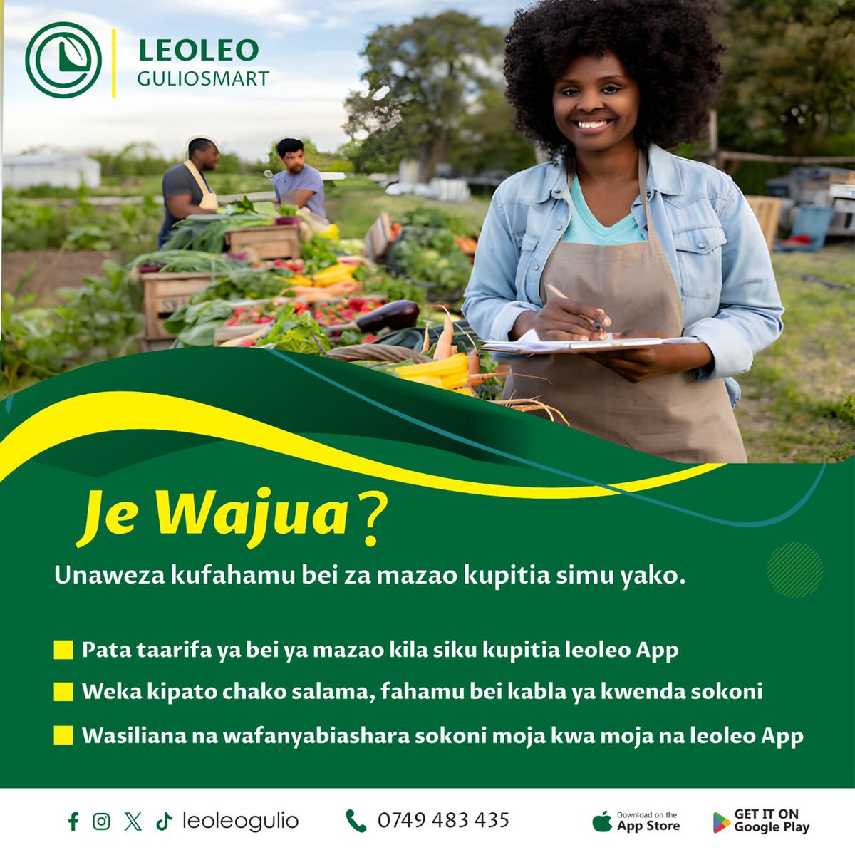 LeoleoGulio's tweet photo. Kwa Nini Kukosa Taarifa?

🎉 Sasa unaweza kujua bei za mazao sokoni kila siku na kulinda kipato chako. Leoleo App ni mwokozi wa biashara yako! Pakua leo na uwe na amani ya akili. 💪📈 

📲 Pakua App sasa: 

Play store : https://t.co/TvxCTM6Qly https://t.co/0RYQB1XTHW