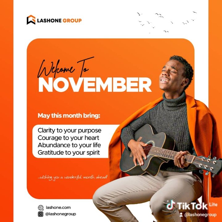 Lashonegroup's tweet photo. It's officially a month to December. 
From your one and only sure plug Lashone group, happy new month. It really has been quite a journey. Since we've come together this far, we would all move together till the end.
#lashone #lastmonth #happynewmonth #journey #celebrate #newmonth https://t.co/rldvP59gnO