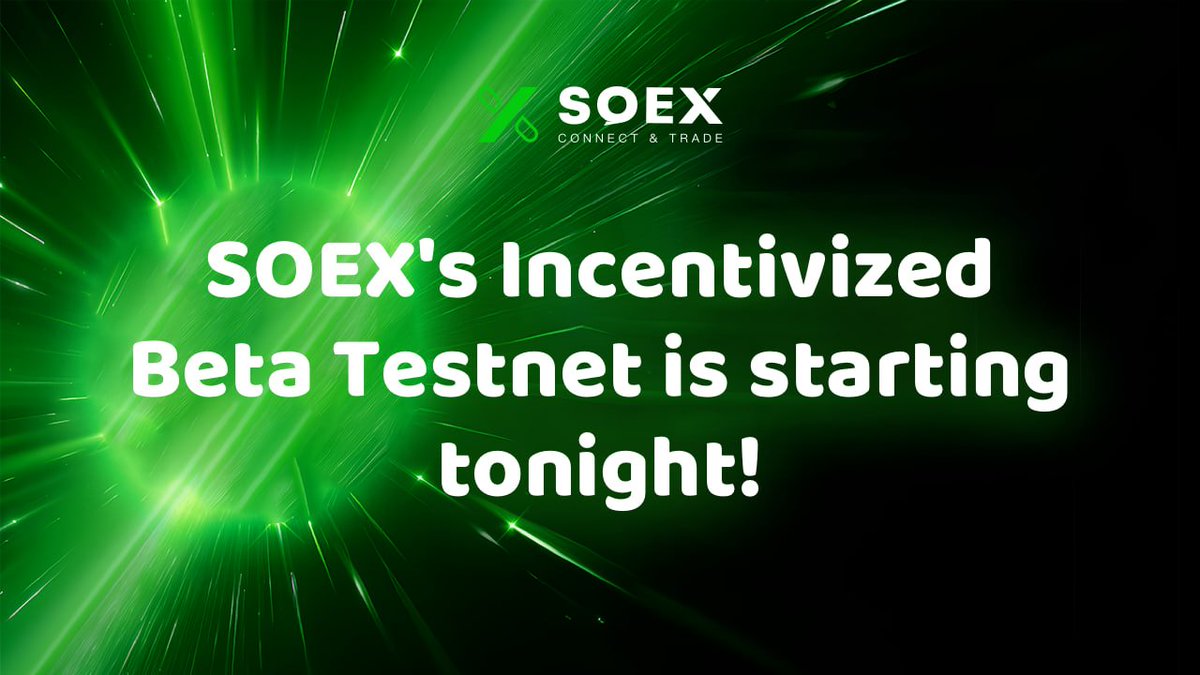soex_io's tweet photo. 🔊 Pssst… SOEXers, ready for some insider alpha?
Our incentivized beta testnet launches TONIGHT at 8 PM SGT! 🎉
Rewards? Details coming soon…👀
Don’t miss out! Load up your wallets with some SOL & get ready to dive in early!
#SOEX #BetaTestnet #FOMO #Solana https://t.co/rHPUCprlNa