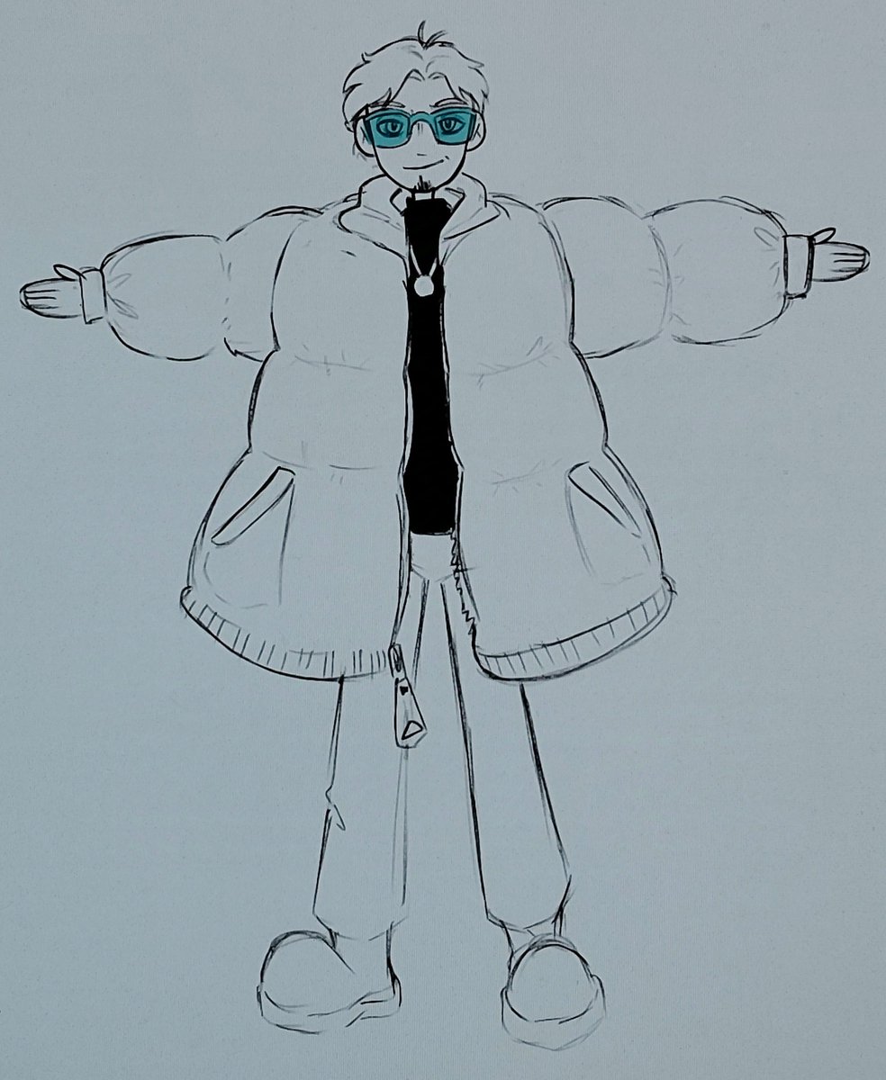 My dear <a href="/Pej_chai/">Ejicze</a> forced me to watch Lololoshka and now I'm kinda addicted, so here goes silly sketch of Kavinsky in a puffy jacket just because I can.

#lololoshka #лолофд #Кавински #идеальныймир