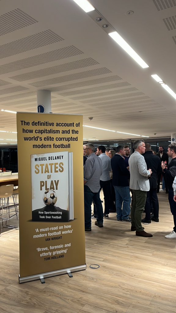 A fantastic evening yesterday to launch <a href="/MiguelDelaney/">Miguel Delaney</a>’s #StatesofPlay - an incredible showing from a wide array of supporters for this ‘must-read’ book.

Huge thanks to all who attended.

Out next week: geni.us/StatesOfPlay