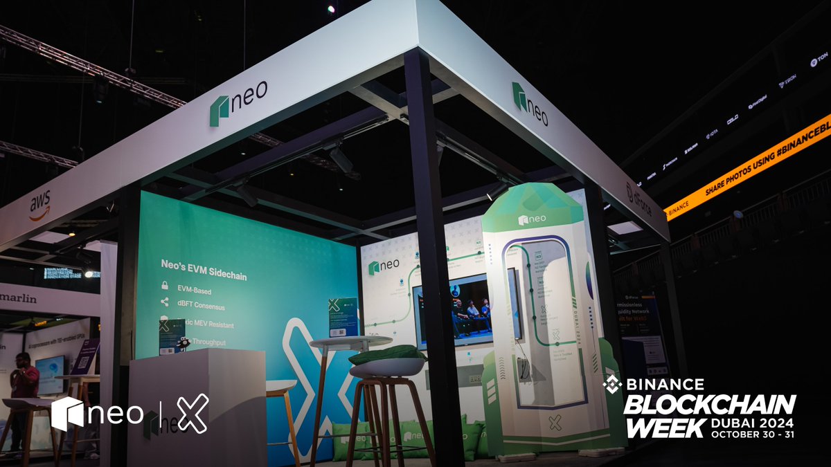 Neo_Blockchain's tweet photo. It was great to witness the leadership of @Binance and @CZ at #BinanceBlockchainWeek . There's so much more to build, and we're ready to do our part!

Cheers to Neo X—the fusion of #Neo and #Ethereum—and to the future of mass adoption. 🥂 https://t.co/Xvyum0EcMS