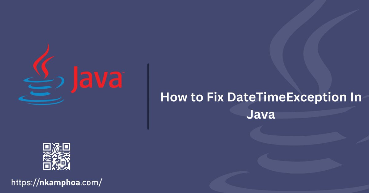 nkamphoa's tweet image. 🎯 Discover how to resolve the DateTimeException in Java. #Java #ExceptionHandling

nkamphoa.com/how-to-fix-dat…