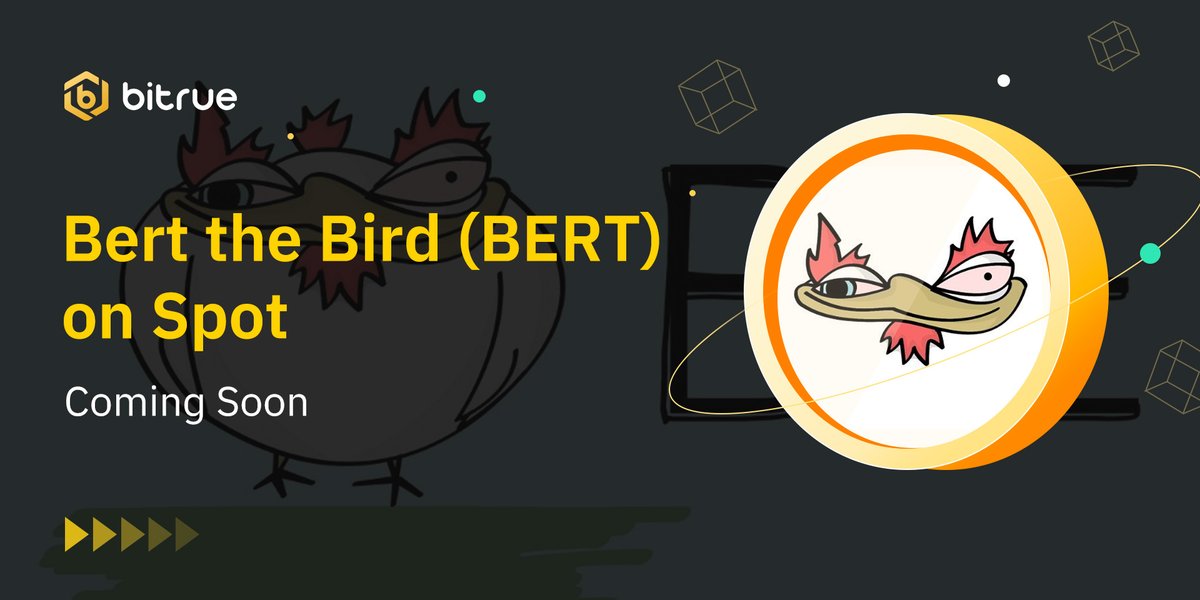 BitrueOfficial's tweet photo. 🚀 Exciting News! 🚀

🥳 Bert the Bird $BERT will soon be listed on Bitrue! @thebertcoin

🌟 Stay tuned for more updates and buckle up for the launch! https://t.co/Aj7nPaySXC