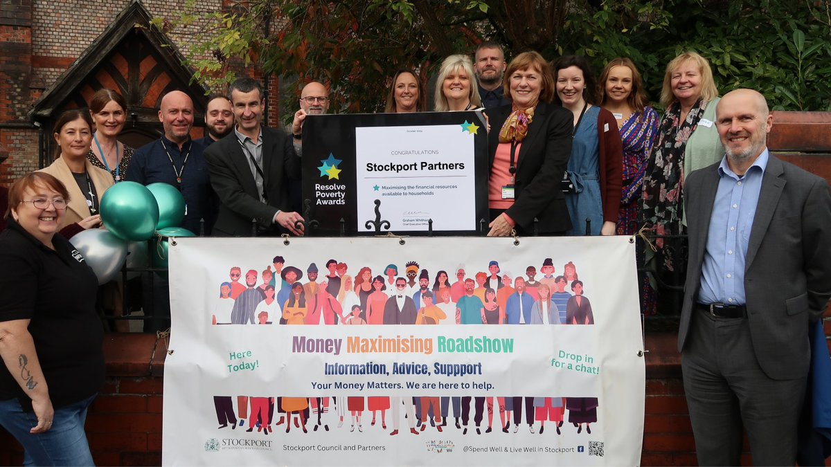 resolvepoverty's tweet photo. 🏆 We are delighted to announce that the winner of the Resolve Poverty Award for Maximising Financial Resources is...@StockportMBC and partners!
 
The award recognises their efforts to support financially struggling residents.
 
A huge congratulations to all the team 👏 https://t.co/8LRt2JX3Fs