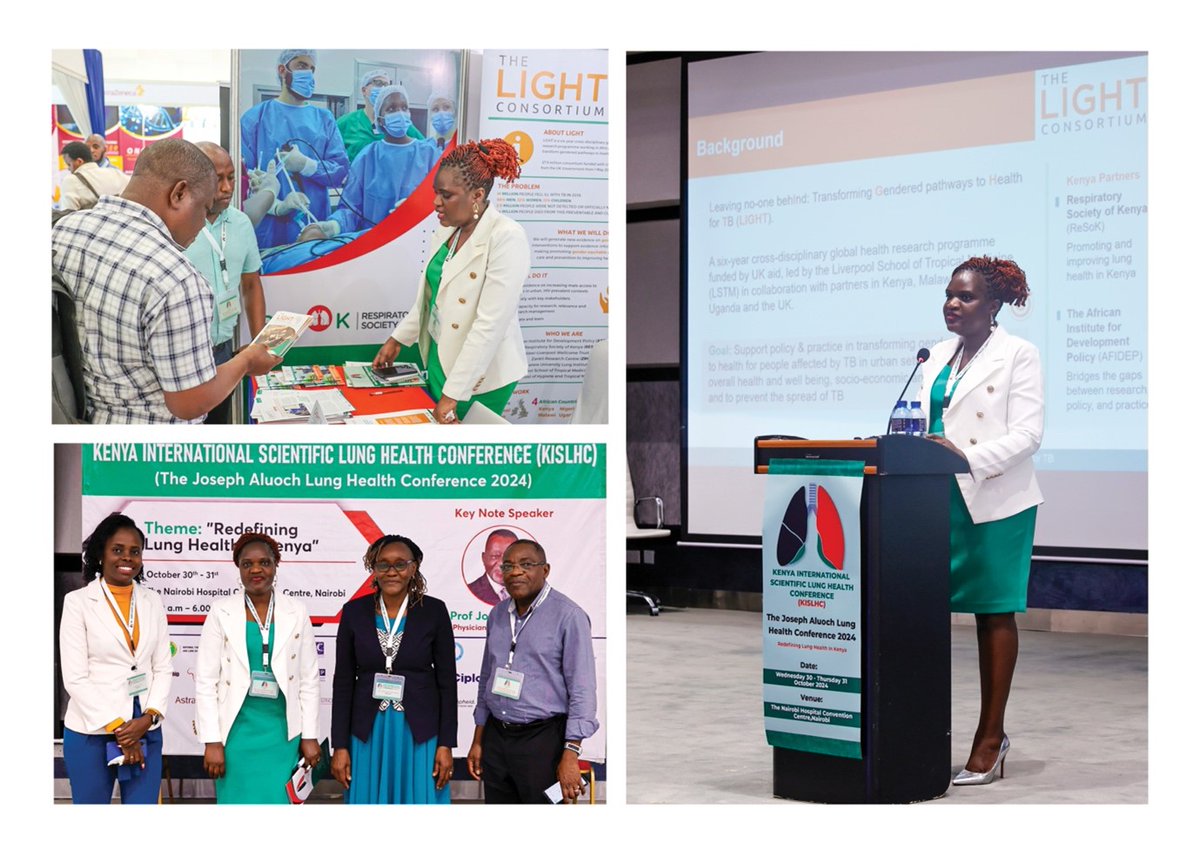 ⭐️Day 2 of <a href="/LIGHTonTB/">The LIGHT Consortium</a> at the #KISLHC

<a href="/EdelSakwa/">Edel Sakwa</a> presented 'Putting People First: A Participatory Study with TB Healthcare Workers and Policymakers in Nairobi, Kenya'

📰To learn more, read the study policy brief here: shorturl.at/Bmb1H

#LungHealthKE #EndTB
<a href="/FCDOHealthRes/">FCDO Global Health Research</a>