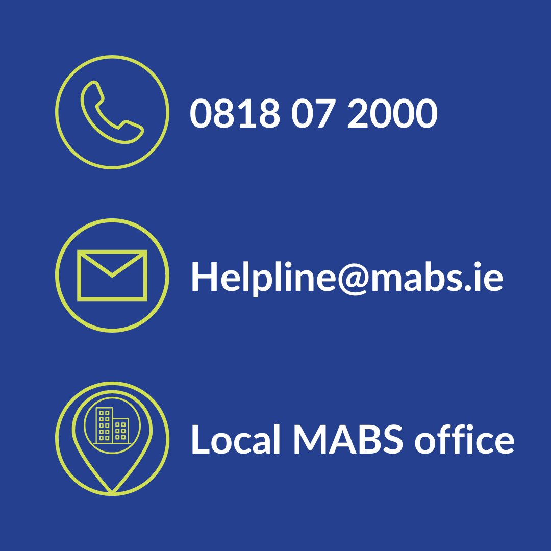 Free Mortgage Arrears Support (@abhaileinfo) on Twitter photo Do you have a question about #Abhaile or want to know if you qualify?
There are many ways to get in touch. Simply choose one that suits you best:
👉 National Helpline on 0818 07 2000
👉 Email: helpline@mabs.ie
👉 Appointment at local MABS office
#MortgageArrears Do you have a question about #Abhaile or want to know if you qualify?
There are many ways to get in touch. Simply choose one that suits you best:
👉 National Helpline on 0818 07 2000
👉 Email: helpline@mabs.ie
👉 Appointment at local MABS office
#MortgageArrears