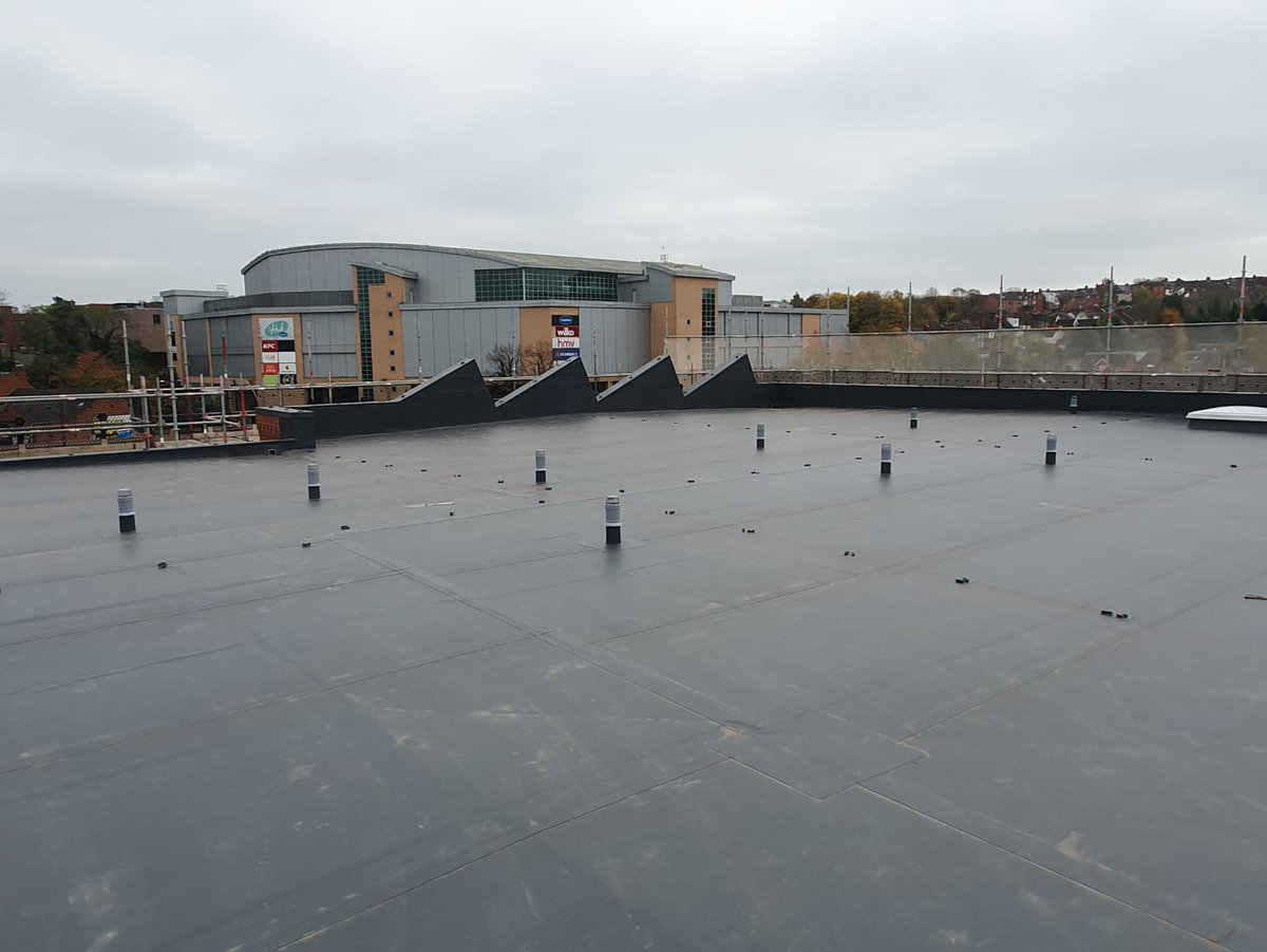 DANOSA UK single-ply waterproofing works completed in Redditch on behalf of Green Square Accord.

Our scope covered the supply &amp; installation of flat roof coverings, incorporating a bespoke tapered insulation scheme, across 900m² of roof area.

#flatroofing #roofing #worksdone