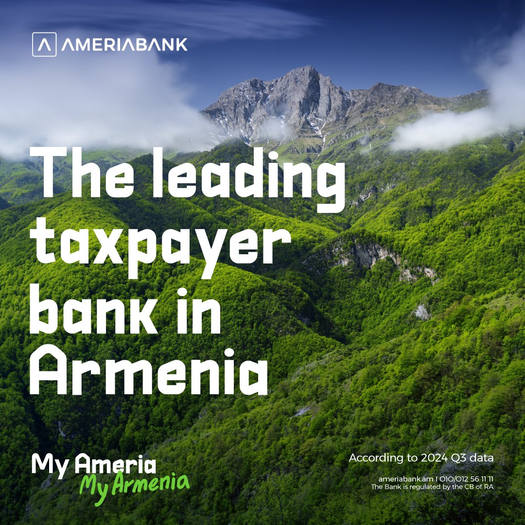 With over 20 bln AMD contributed to 🇦🇲 budget in the past 9 months, we are Armenia's leading taxpayer bank. Beyond our tax contributions, we're committed to using our resources to make a meaningful impact on communities across #Armenia.
🔗Learn more: ameriabank.am/en/campaigns/c…