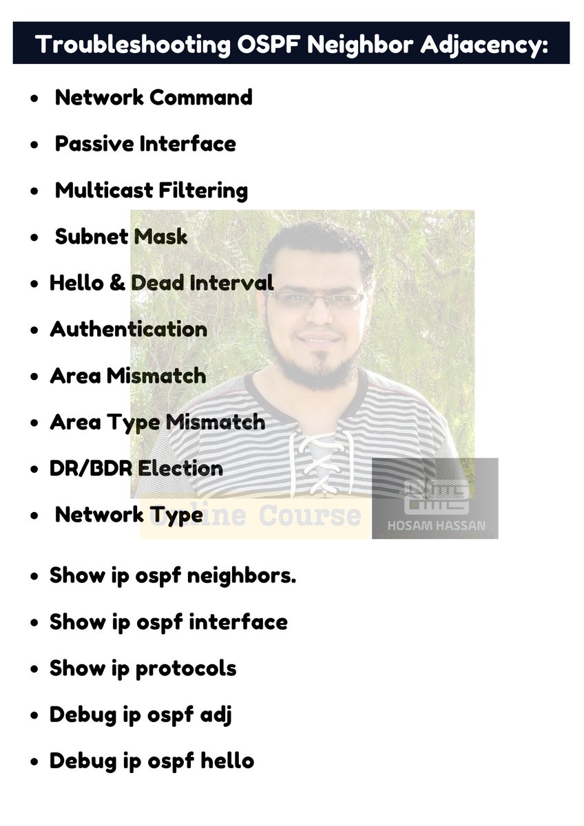 ITWithHossam's tweet image. متنساش تشترك فالجروب اللى فأول الثريد وتحضر اول 3 محاضرات معانا مجانا
#CCNPcertification #networkingpro #Ciscoexpert #advancedrouting #ITcareerboost