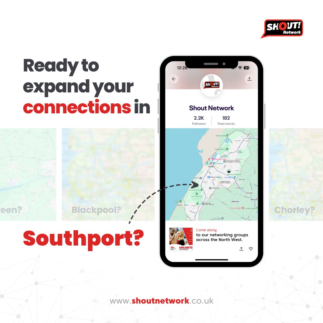 Grow your business in Southport! 📈

Join our Shout Network group and connect with fellow entrepreneurs in your area!

Our meetings offer a relaxed atmosphere to support your business growth. 🚀

Enjoy a free first visit: i.mtrbio.com/gplaxvagpy or contact us: 01772 935930
