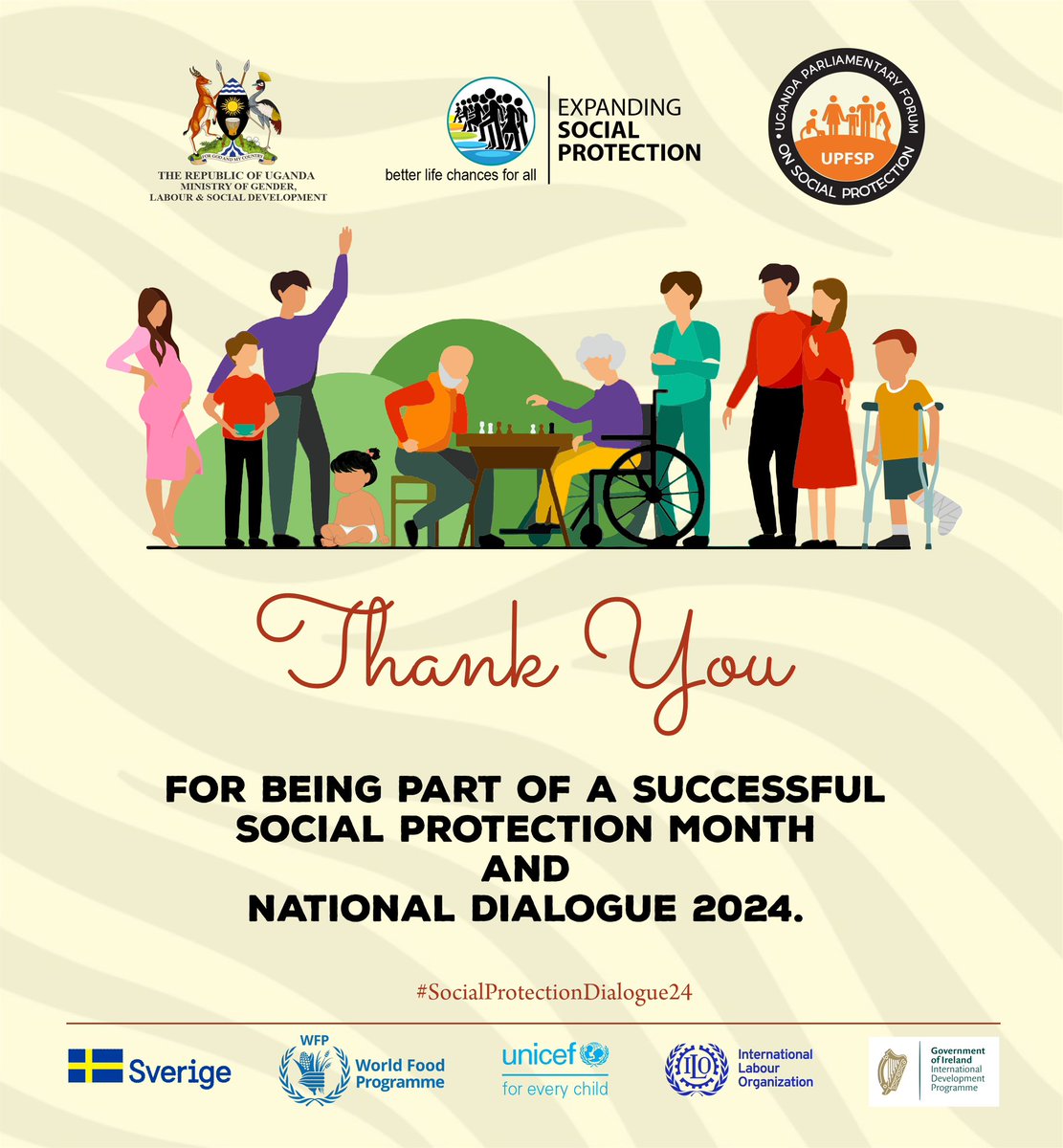 upfsp's tweet photo. The Social Protection Month 2024
#SocialProtectionMonth24
#SocialProtection4All
@WFP_Uganda @ILOAfrica @UNICEF @IrlEmbUganda @Mglsd_UG @ESPprogramme https://t.co/9aZy74vvHR