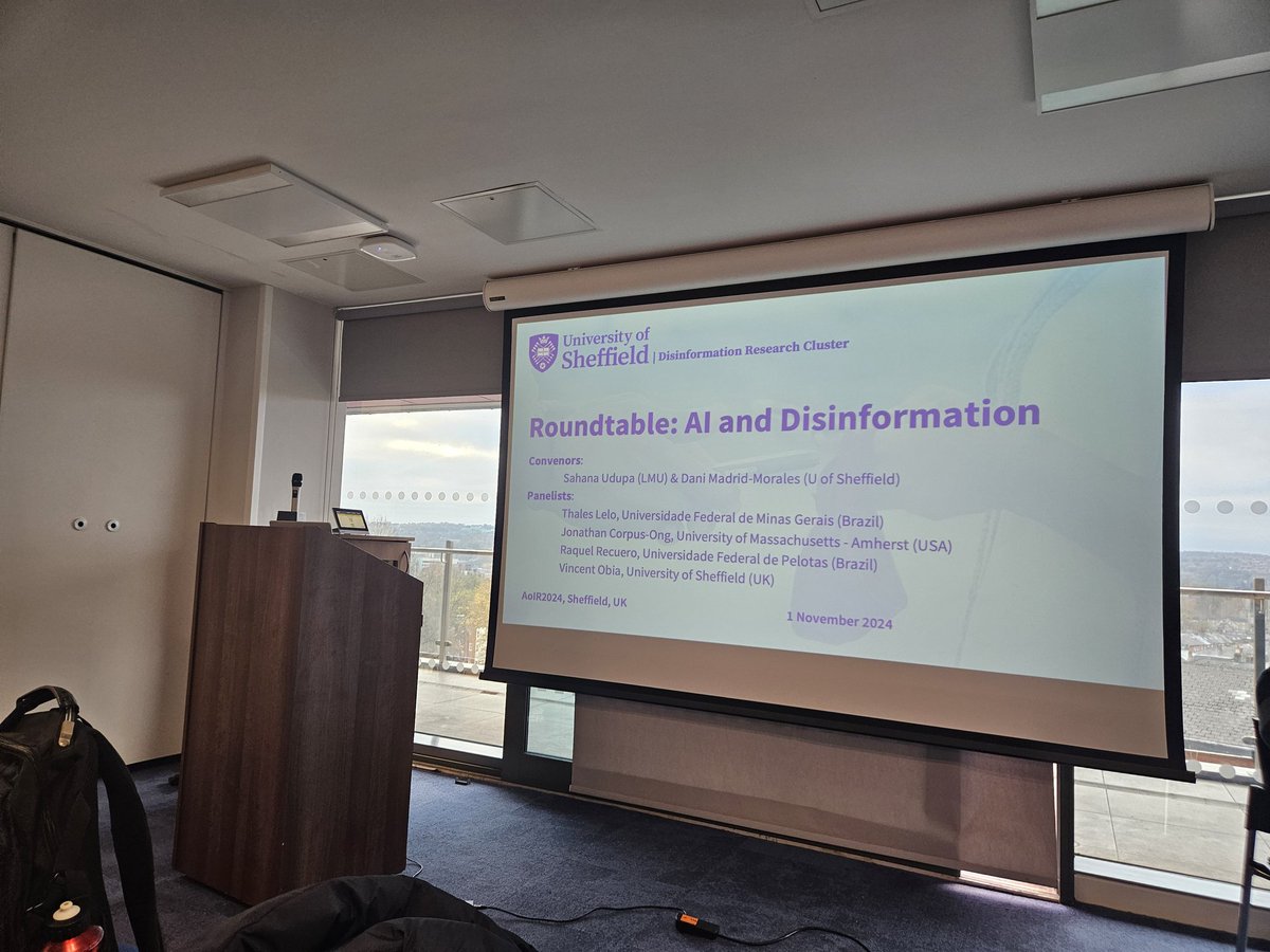Dr. Pinkeee👩💻@DrPinkeee@assemblag.es (@elinor_carmi) on Twitter photo Starting the morning with this stellar roundtable on AI and Disinformation #AOIR2024 w/<a href="/jonathan_c_ong/">Jonathan Corpus Ong</a>,@raquelrecuero, Thales Lelo and Vincent Obia Starting the morning with this stellar roundtable on AI and Disinformation #AOIR2024 w/<a href="/jonathan_c_ong/">Jonathan Corpus Ong</a>,@raquelrecuero, Thales Lelo and Vincent Obia