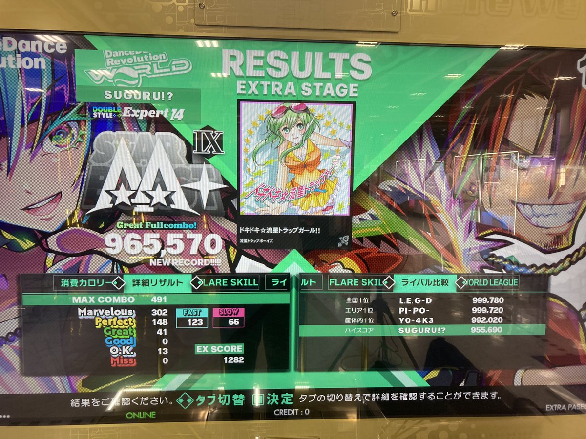 dropout260's tweet photo. 今日はフレアゲージ集め。

フレア9の足15。自分はここが限界！

フレア3あたりでチャレンジしてから、
連続でプレイすると狙いやすいです。

#DDR
#DDR_DP https://t.co/ndH57nyyAF