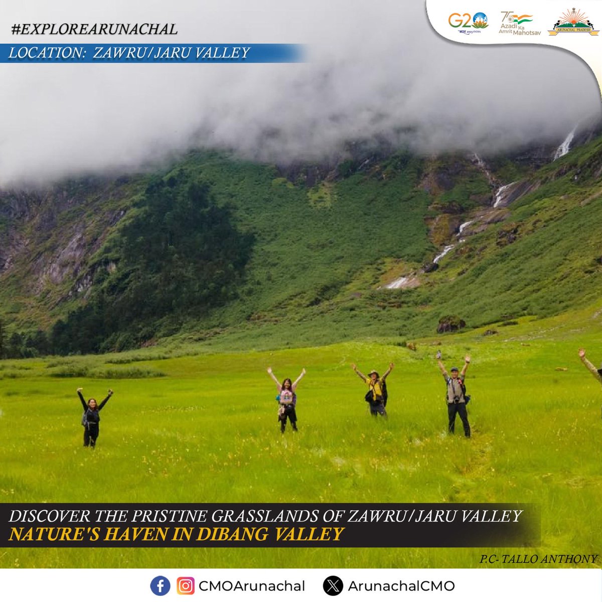 ArunachalCMO's tweet photo. Explore #ZawruValley in Dibang Valley, the Savanna of the East! Encounter Mishmi Takin, Giant Flying Squirrels &amp; Tibetan Macaques, while enjoying the songs of Sclater &amp; Himalayan Monals. Trek through rich alpine vegetation &amp; discover countless lakes &amp; waterfalls. Nature awaits! https://t.co/s72pvnzGMk