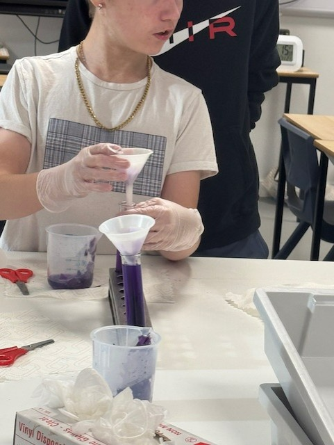 CedarbankSchool's tweet photo. S3 carefully made red cabbage indicator for S1 to use later today. S1 loved the purple potions 🤩🧪#YoungSTEMLeaderWeek #powerofcuriosity #redcabbageindicator #effectivecontributors https://t.co/kSGtMF3CkR
