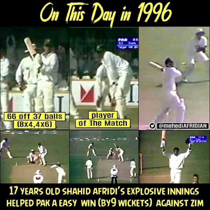 JuttAFRIDIAN's tweet photo. #OnThisDay in 1996 & 2013 Shahid Afridi @SAfridiOfficial Given 2 Best Performances ❤
#1stNov1996 17 Years Old #Lala ShowCasing his Hard Hitting Talent 😎
#1stNov2013 BooM bOOm Showing Some Magic with Ball 😍
#Kjutt https://t.co/GQCcdovCpu