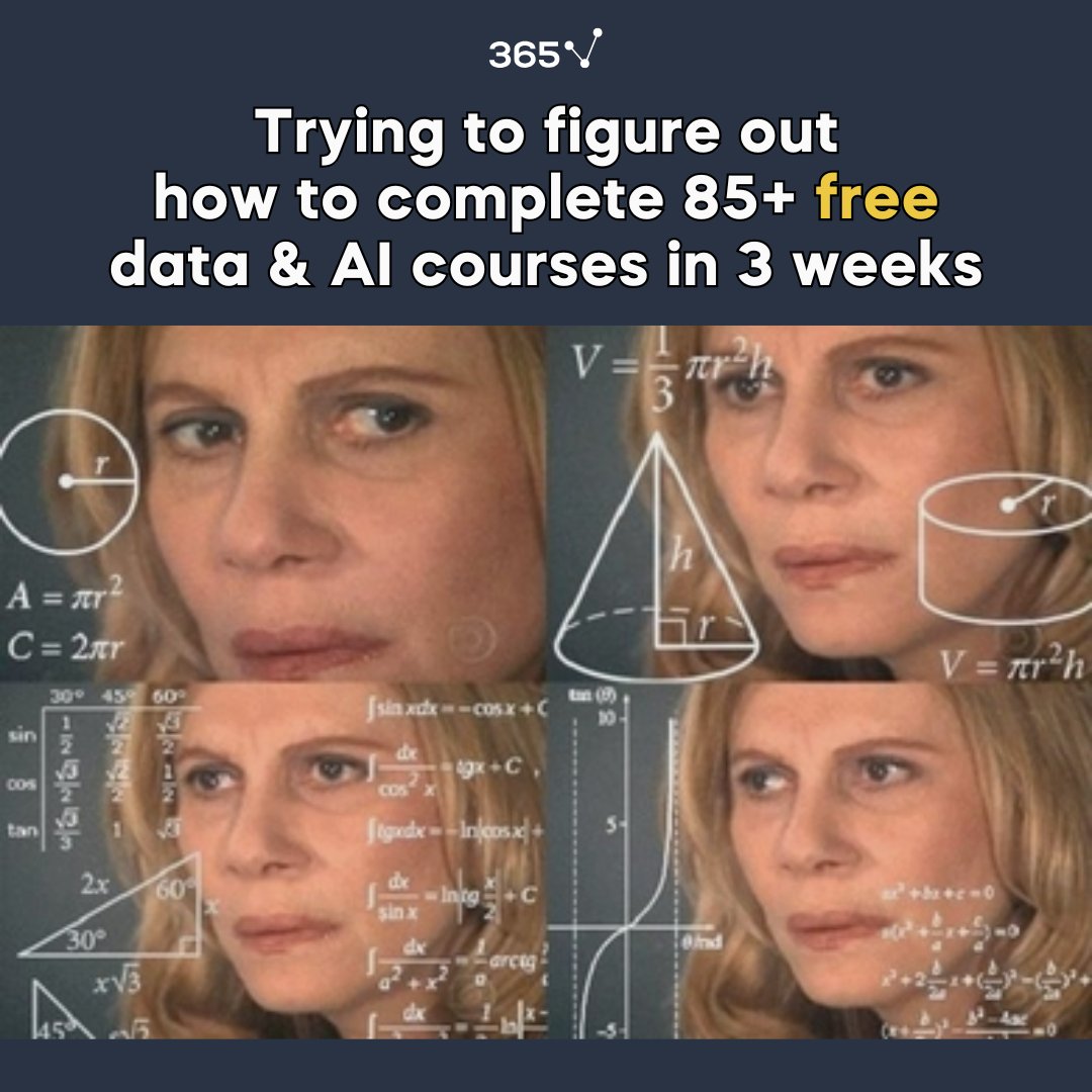 365datascience's tweet photo. No need to solve the equation. Just start learning and see where it takes you!

EVERYTHING on our platform is unlocked from Nov. 1 to Nov. 21—courses, projects, certificates, and more!

Don’t miss out. Start now: https://t.co/1gQ2jxq4PJ https://t.co/gUhOfxGRfF