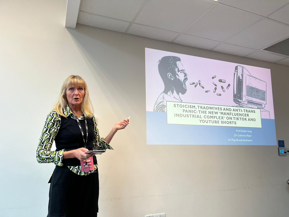 Professor Debbie Ging (@debbieging) on Twitter photo Presenting our paper this morning at #AOIR2024 on The new ‘manfluencer industrial complex’ on TikTok and YouTube Shorts <a href="/Cathy__Baker/">Dr Catherine R. Baker</a> and <a href="/MajaBAndreasen1/">Maja Brandt Andreasen @majabandreasen.bsky.social</a> <a href="/DCU_Research/">DCU Research</a> <a href="/AntiBullyingCen/">Anti Bullying Centre (ABC)</a> Presenting our paper this morning at #AOIR2024 on The new ‘manfluencer industrial complex’ on TikTok and YouTube Shorts <a href="/Cathy__Baker/">Dr Catherine R. Baker</a> and <a href="/MajaBAndreasen1/">Maja Brandt Andreasen @majabandreasen.bsky.social</a> <a href="/DCU_Research/">DCU Research</a> <a href="/AntiBullyingCen/">Anti Bullying Centre (ABC)</a>