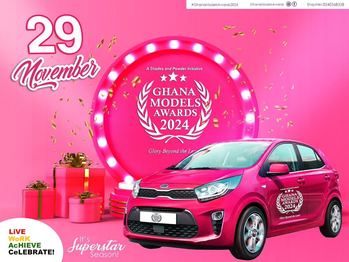 AwardsModels's tweet photo. Who goes home with the grand gift?! 🎉 The date is out for the grand finale ⭐✨of Ghana Models Awards 2024 ... 29th Nov. Details very soon! 

VOTING ENDS Monday 25th November 2024 at Midnight! 

#ghanamodelsaward2024 #ghanamodelsawards #Accra #november2024 https://t.co/t8YQCS9FtS