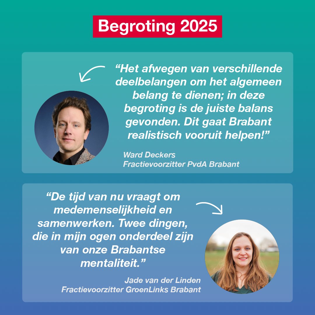 Vandaag bespreken we de begroting voor 2025. 
GroenLinks en PvdA vragen o.a. aandacht voor:

👤 statushouders
🏡 gezonde leefomgeving
👩‍🌾 biologische landbouw
⚡ energiebesparing
🎭 toegankelijke cultuur
💬 jongerenparticipatie
🚌 toekomstbestendig vervoer