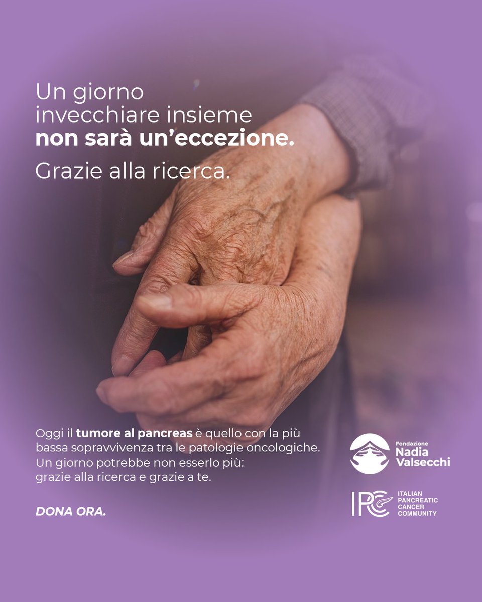 Fondazione Nadia Valsecchi ETS (@valsecchifdn) on Twitter photo 🌸 Un giorno invecchiare insieme #nonsaràuneccezione.
Grazie ai progressi della ricerca, quel giorno è possibile. 
💜 Dona ora e fai la differenza, ogni gesto conta.
bit.ly/4fJVrnZ
#fondazionevalsecchi #pancreas #tumorepancreas #wpcd #pancreaticcancerawareness 🌸 Un giorno invecchiare insieme #nonsaràuneccezione.
Grazie ai progressi della ricerca, quel giorno è possibile. 
💜 Dona ora e fai la differenza, ogni gesto conta.
bit.ly/4fJVrnZ
#fondazionevalsecchi #pancreas #tumorepancreas #wpcd #pancreaticcancerawareness