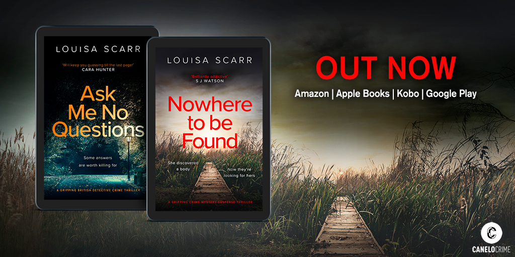 Canelo Crime (@canelocrime) on Twitter photo Happy re-issue publication day to <a href="/paperclipgirl/">Louisa Scarr</a>'s DS Kate Munro #crimethriller novels!🥳
The dark and twisty #AskMeNoQuestions and #NowhereToBeFound are out today in ebook👉 canelo.co/series/ds-kate…
Perfect for fans of Clare Mackintosh and Cara Hunter Happy re-issue publication day to <a href="/paperclipgirl/">Louisa Scarr</a>'s DS Kate Munro #crimethriller novels!🥳
The dark and twisty #AskMeNoQuestions and #NowhereToBeFound are out today in ebook👉 canelo.co/series/ds-kate…
Perfect for fans of Clare Mackintosh and Cara Hunter