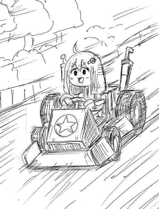 落書き 運転するあかり草🏎 