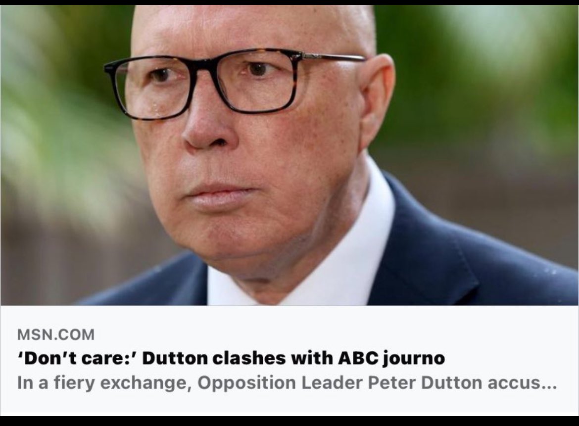 NadiaWa35758056's tweet photo. @Cassandrasl99 #PeterDuttonSays ‘ Don’t care’ pretty much #LNPDisgrace sums it up.
#MurdochMuppet https://t.co/CFAtxIJktL