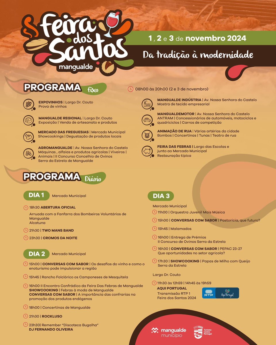 Abre hoje, sexta-feira,  mais uma edição da Feira dos Santos! 
cmmangualde.pt/feira-dos-sant…