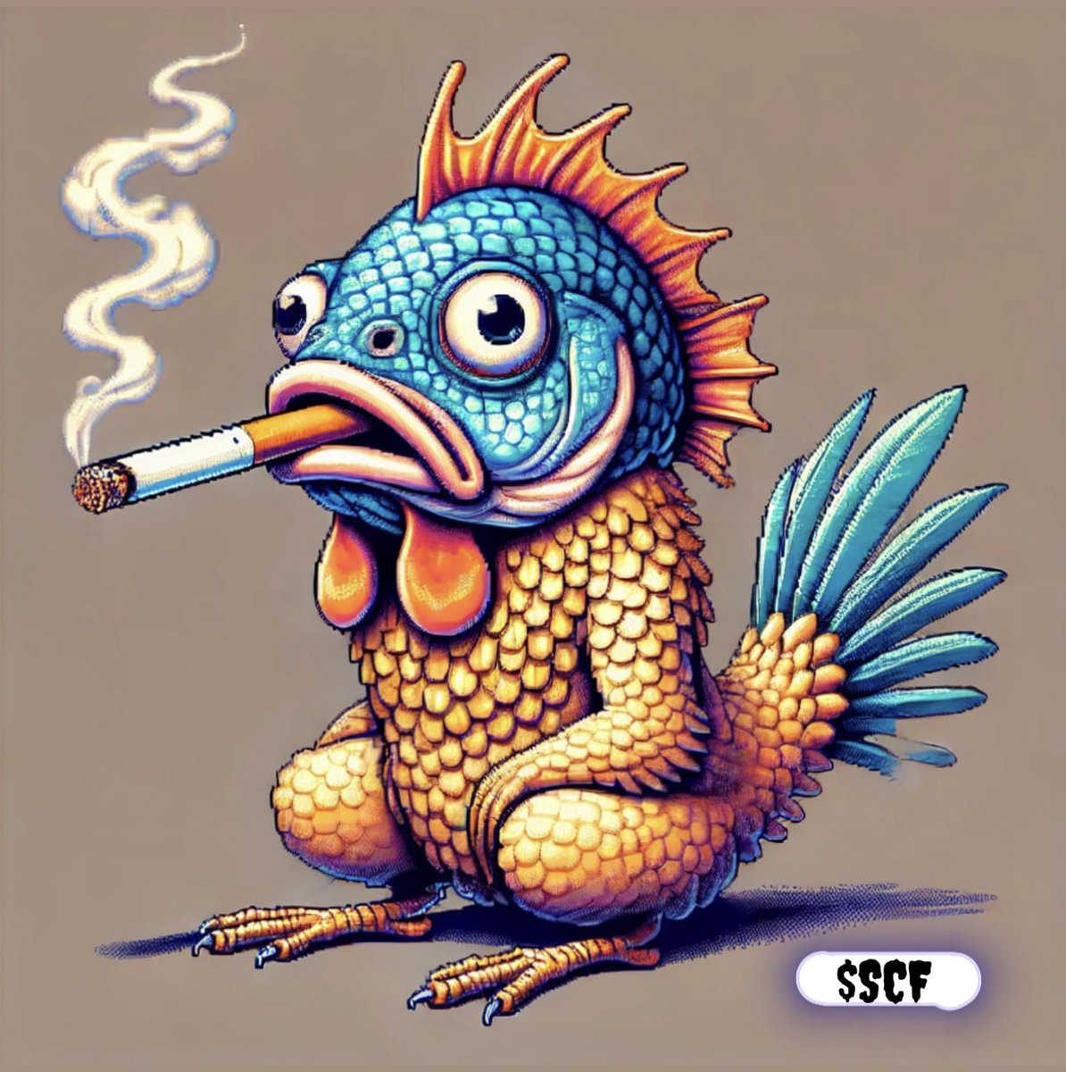 dzyn_eth's tweet photo. $SCF - The Smoking Chicken Fish Collection
The broth is indeed simmering. The cig is still burning, and Lord Fishnu's legend spreads across the crypto seas. Each NFT in this collection embodies the spirit of $SCF — for those who HODL through dips and cheer on every bounce. https://t.co/JWg6O7eKsF