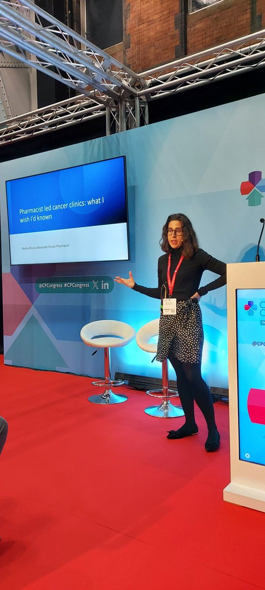 <a href="/CPCongress/">Clinical Pharmacy Congress</a> first session of the day. <a href="/LeedsHospitals/">Leeds Teaching Hospitals</a> <a href="/LTHPharmacy/">LTHPharmacyServices</a> advanced clinical pharmacist Maite taking about her experience of running pharmacist-led cancer clinics for patients with prostate cancer.  This work has improved timely patient access to new therapies.