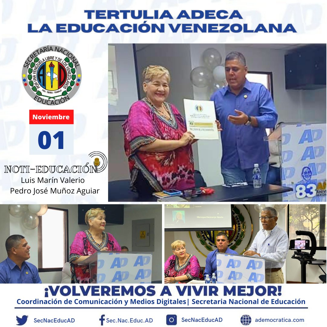 La Secretaría Nacional de Educación impulsa la #TertuliADeca sobre la evolución de la educación venezolana