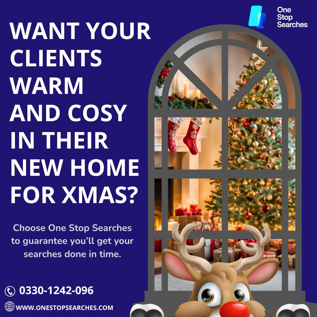 Want your clients warm and cosy in their new home for Christmas? Set yourself up on our system by clicking the link on our website now!
#onestopsearches #conveyancingsearches #homeforxmas