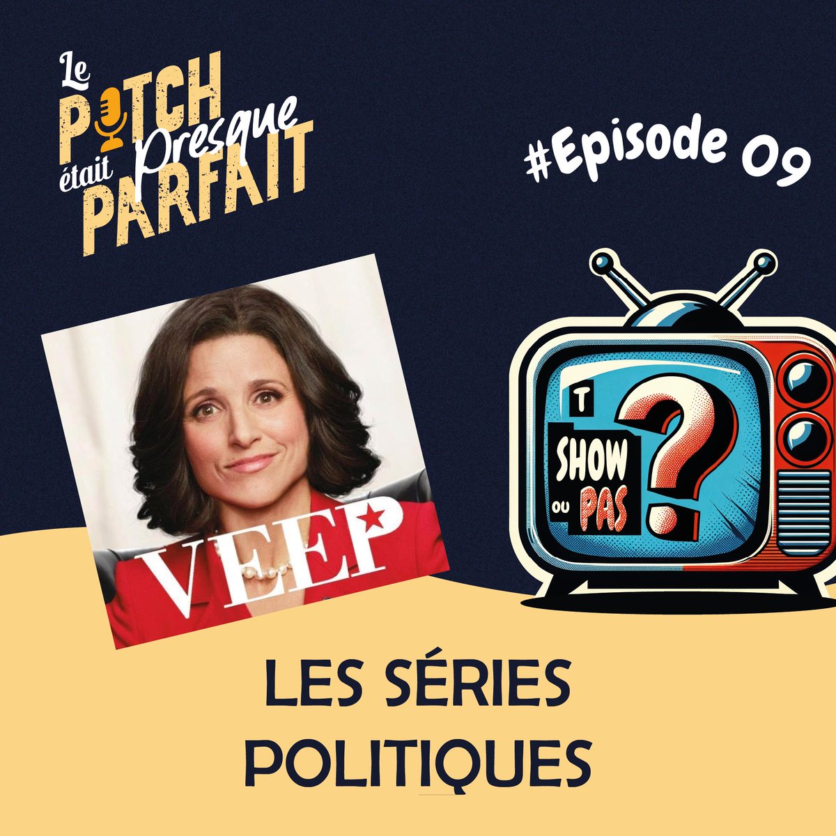 PODCAST 🎙 🎧 / Série 🎞 🎬
Le cas : VEEP 🇺🇸
T show ou pas ? 🔥

À quelques jours des élections américaines, Quentin reçoit Thibault et Mister E. 

L'épisode est dispo sur les plateformes d'écoute ou ici 👇
smartlink.ausha.co/le-pitch-etait…

#pitchparfait #podcast #serie #tshowoupas #veep