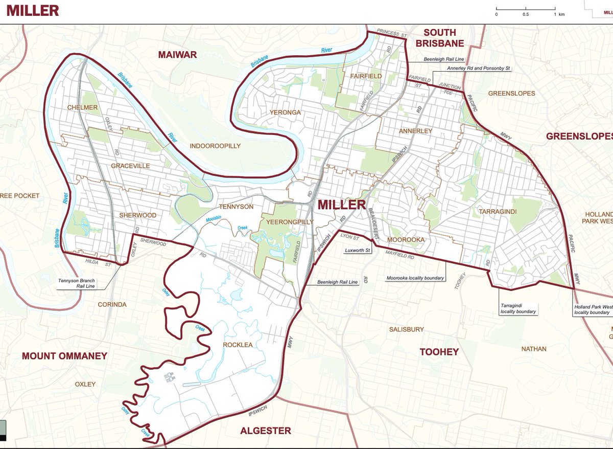 kurtlabu's tweet photo. @StuartBDonovan @MarkBaileyMP @JPLangbroek If we cut around the Oxley Creek and Brisbane river flood prone areas, the entire Miller electorate is well serviced and prime for upzoning. Ticks all the necessary requirements, maximum amenity &amp; infra in an area where people want to live. LFG https://t.co/oI89b39HyL