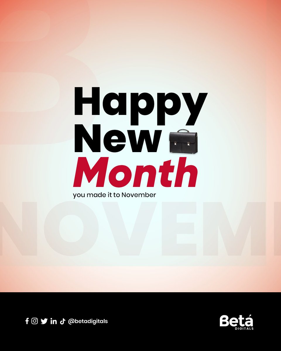 BetaDigitals's tweet photo. Hello, November! A new month, a fresh start, and endless opportunities to grow your brand. Let’s make every moment count this month. 

What’s on your November goals list? Share with us below! 
#happynovember 
#betadigitals 
#newmonthnewgoals 
#socialmediasuccess 
#pragency https://t.co/5UGxG21xx7