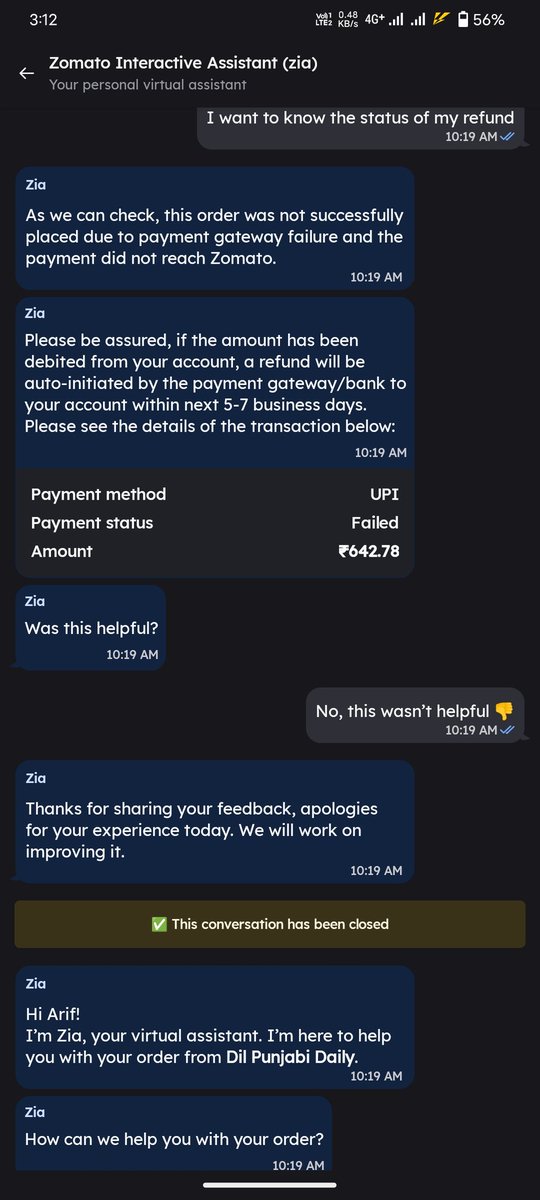 ArifEvents1's tweet photo. I Have Ordered Food Yesterday Night Money Is Debited But Order Not What is this no support of customer care from last night what is this @zomato @zomatocare @deepigoyal what's the customer service of yours no response from your team side I want my money or i have wasted time https://t.co/8WNdQt65tG