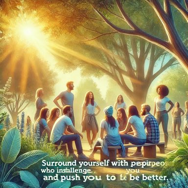 Surround yourself with people who inspire you, challenge you, and push you to be better. Growth happens in good company.