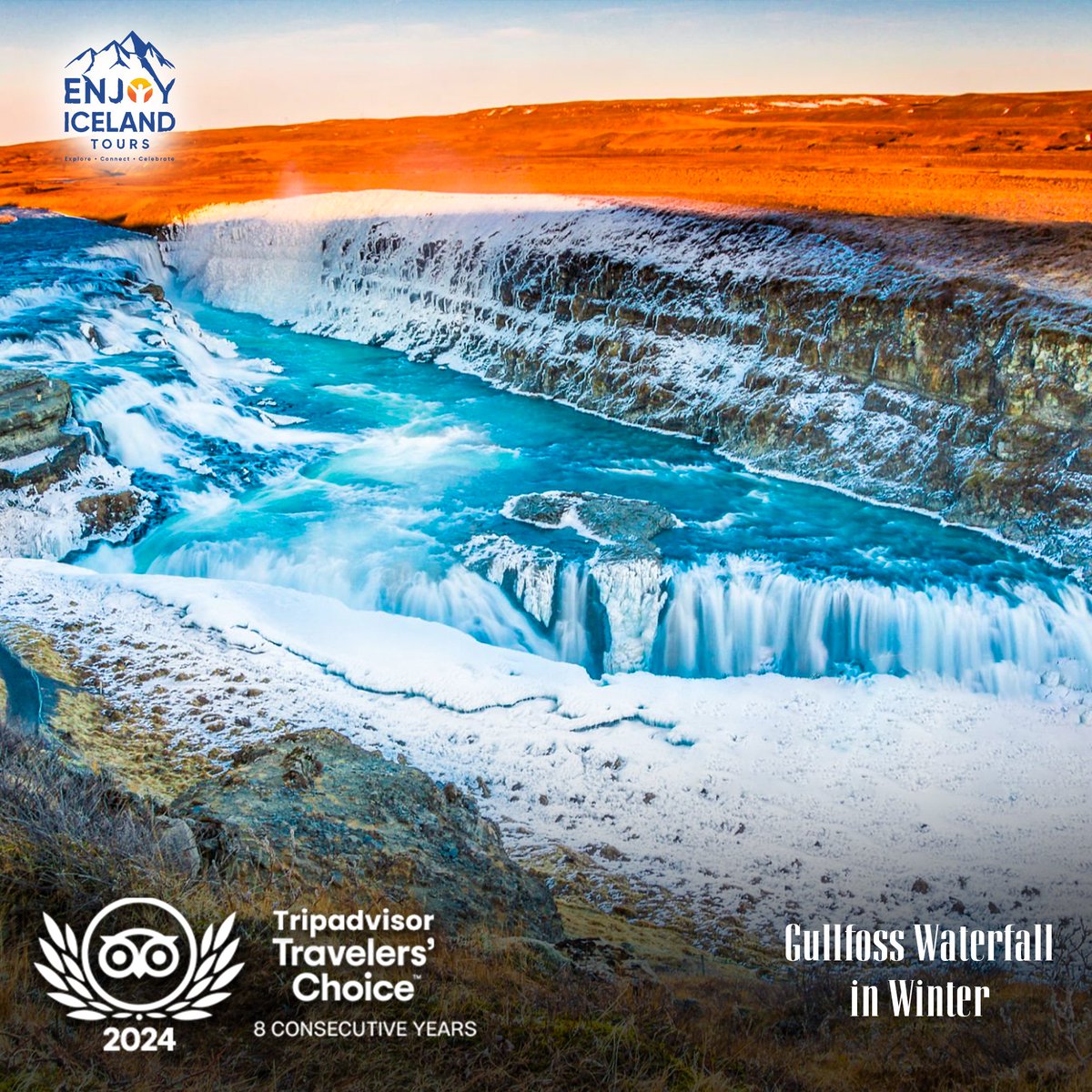 njoyicelandtour's tweet image. Winter Wonderland at Gullfoss Waterfall!❄️

Witness the magical transformation of Gullfoss into a frozen masterpiece this winter. A must-see natural wonder in Iceland!

Book your tour: enjoyicelandtours.com

#GullfossWaterfall #iceland #Gullfoss #northernlights #iceland2024