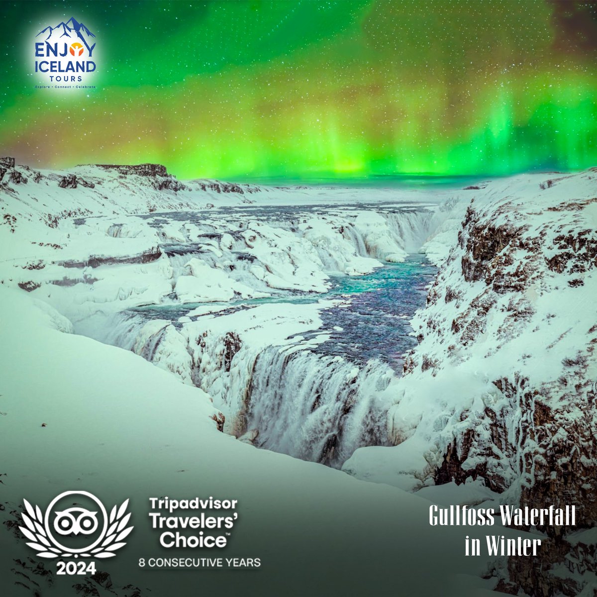 njoyicelandtour's tweet image. Winter Wonderland at Gullfoss Waterfall!❄️

Witness the magical transformation of Gullfoss into a frozen masterpiece this winter. A must-see natural wonder in Iceland!

Book your tour: enjoyicelandtours.com

#GullfossWaterfall #iceland #Gullfoss #northernlights #iceland2024