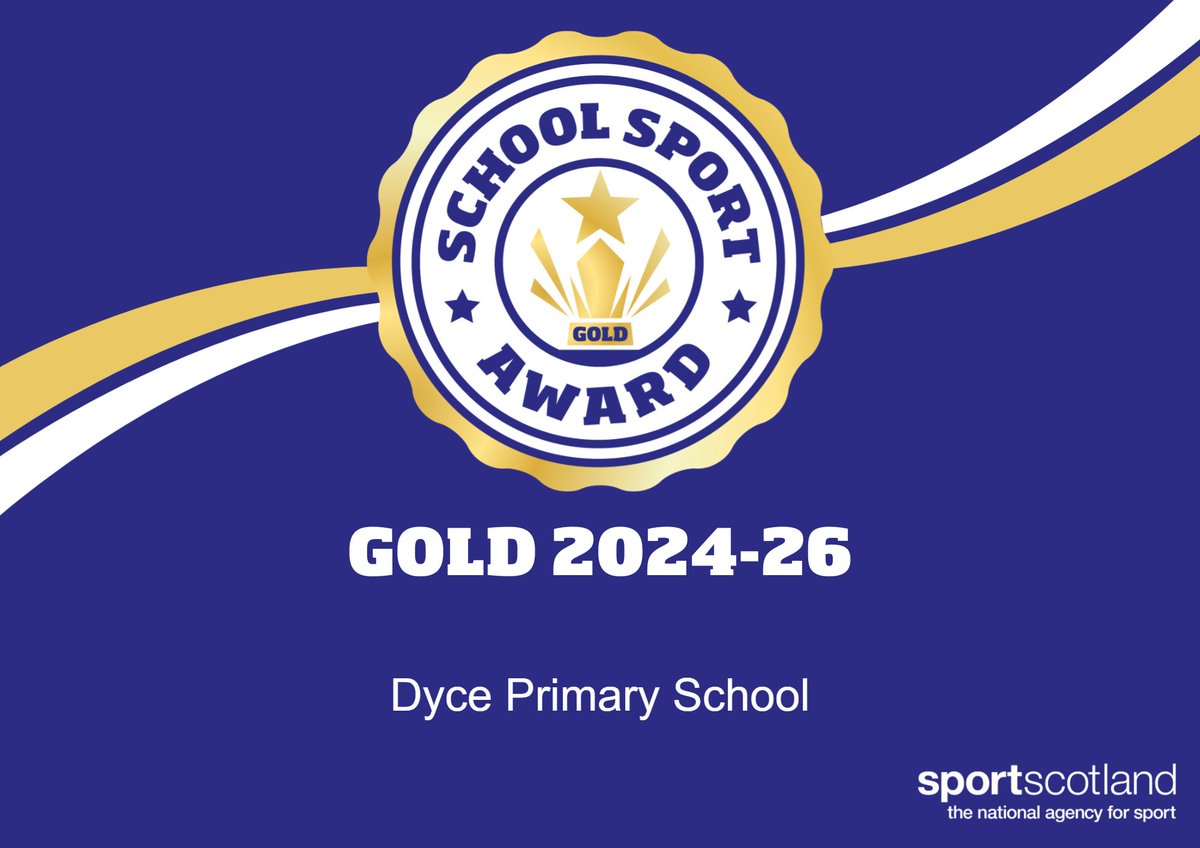 🥳📣A huge congratulations to Dyce Primary who have been awarded a Gold School Sport Award - a fantastic achievement that demonstrates their tremendous work promoting sport and physical activity across the school community. 🏅🥳 #SchoolSportAward