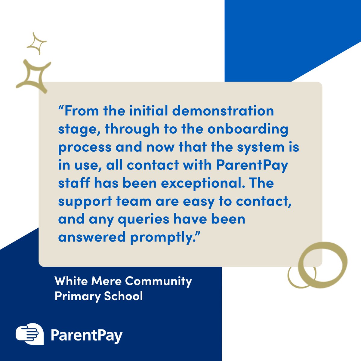 With parent-friendly payment options, payments at White Mere Primary School are now frictionless for all.

Plus with exceptional support from the ParentPay team, the school's cashless payments processes are going from strength-to-strength.

Learn more 👉 okt.to/nlbN2k