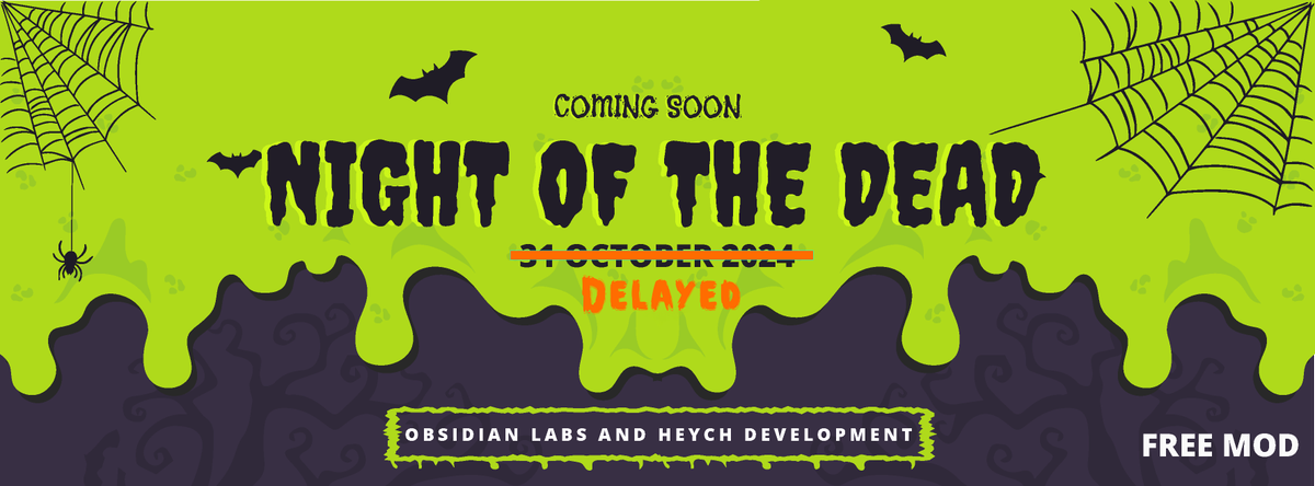 RustLabsHQ's tweet photo. We want to let everyone know that our planned release for the Night of the Dead Mod on Halloween has been delayed. The mod has been "Under Review" for the past 12 hours, so there's not much we can do but wait. We still aim to release the latest version with bug updates today, depending on how quickly @CurseForge completes the review.

We don't blame @CurseForge for this delay—this has shown us that we need to work even harder to meet the deadlines we set for ourselves. We sincerely Apologize for the delay.

For those who would like to test our mod before its release, please send us your Curseforge username so we can add you as a tester. You can join the people already testing if you want!

The mod will take about 886 MiB to install on your Nitrado server, and for those who don't host and just want to use the mod, it will be about 770 MB depending on your system.

We appreciate your patience and support while we work through these final steps to get Night of the Dead out to you. Embrace the shadows—Night of the Dead is nearly upon us! 🖤🔥

— Obsidian Labs 💥

@survivetheark @NotDollie @Nitrado @HeychDev @CurseForge @comfywarlock #Curseforge #playARK #ArkSurvivalAscended